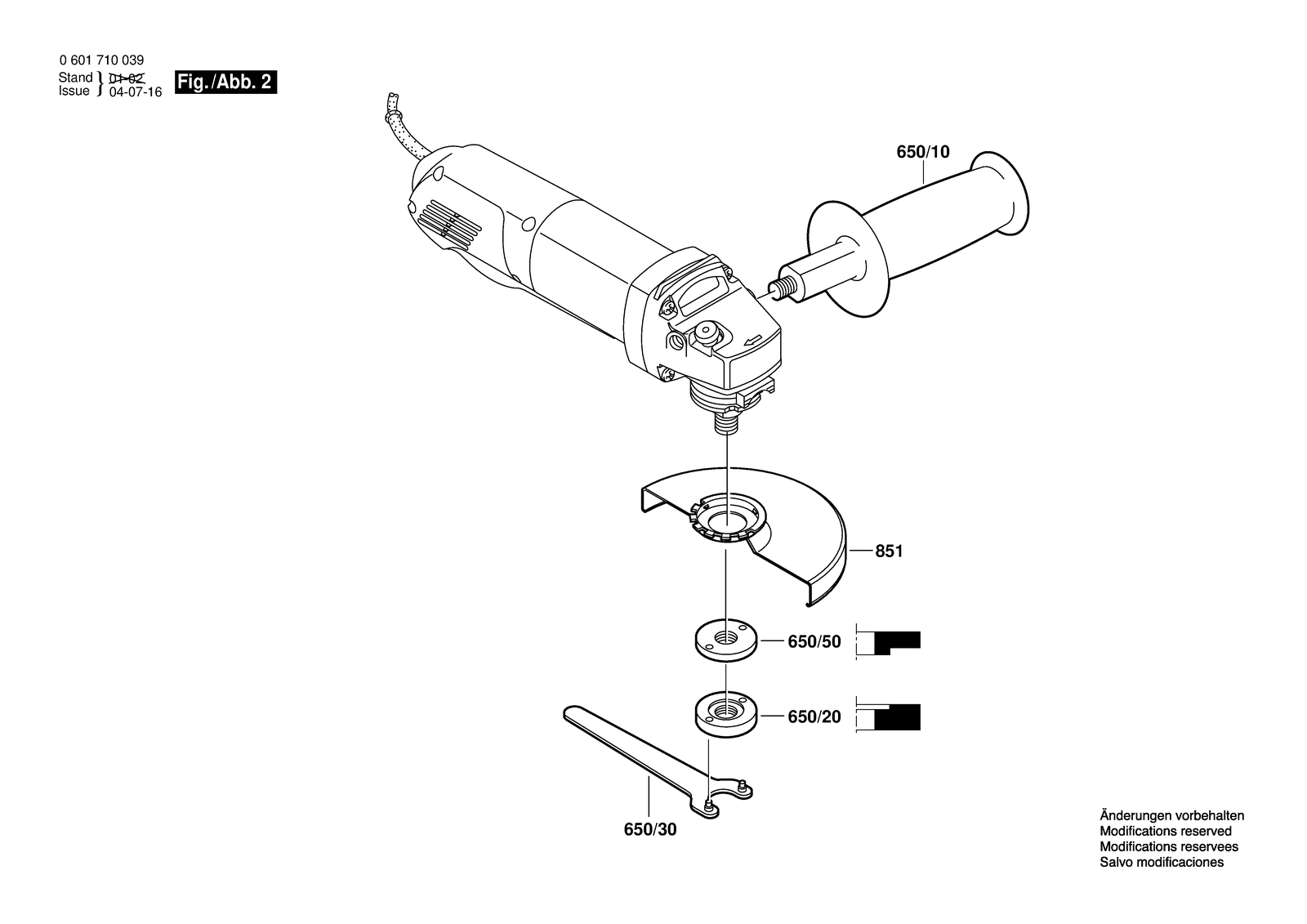 Bosch 1710 A parts diagram, sheet 2