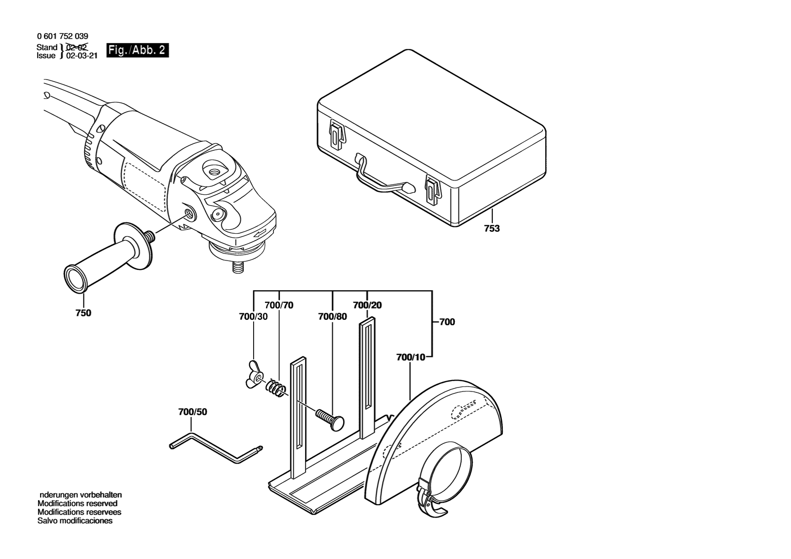 Bosch 1752 parts diagram, sheet 2
