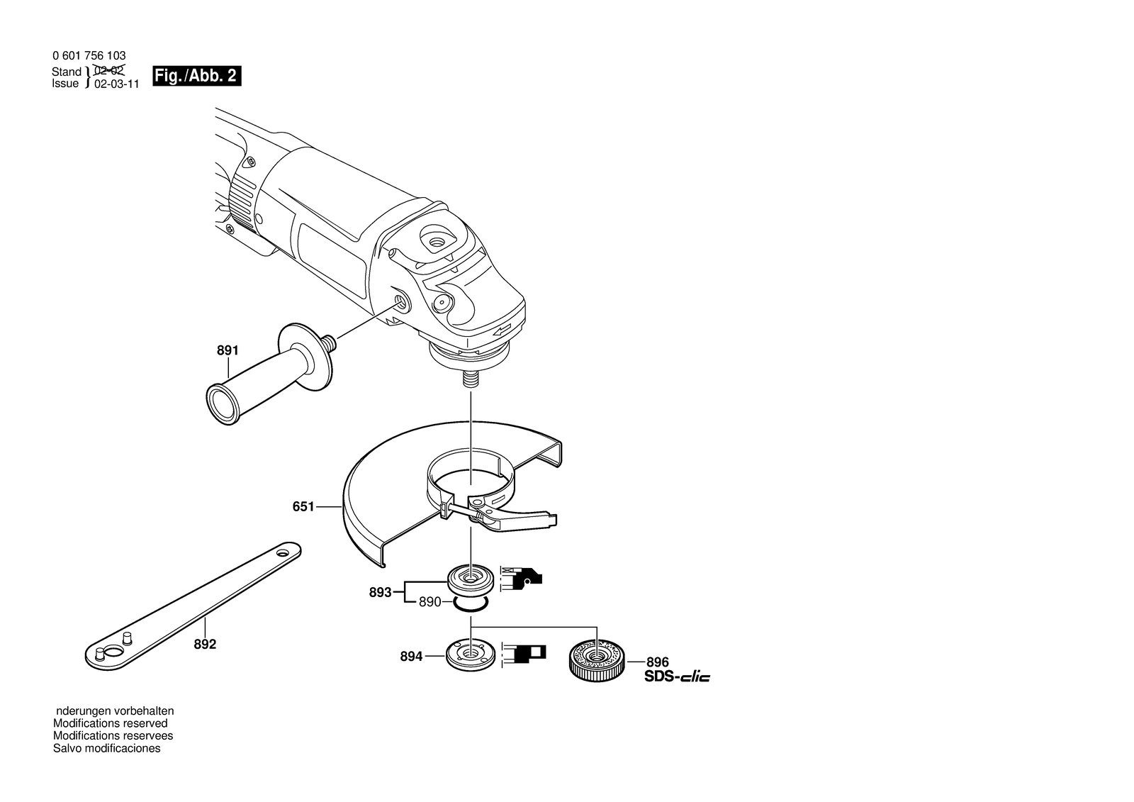 Bosch GWS 25-230 parts diagram, sheet 2
