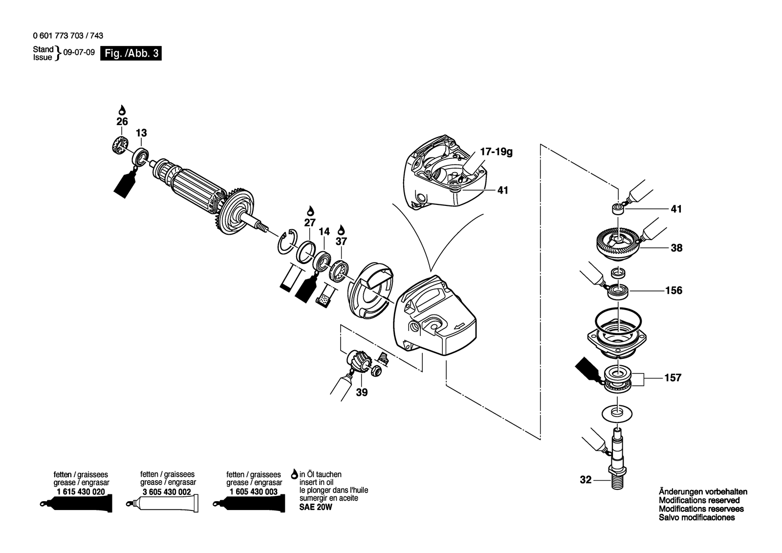 Bosch GBR 14 CA parts diagram, sheet 3