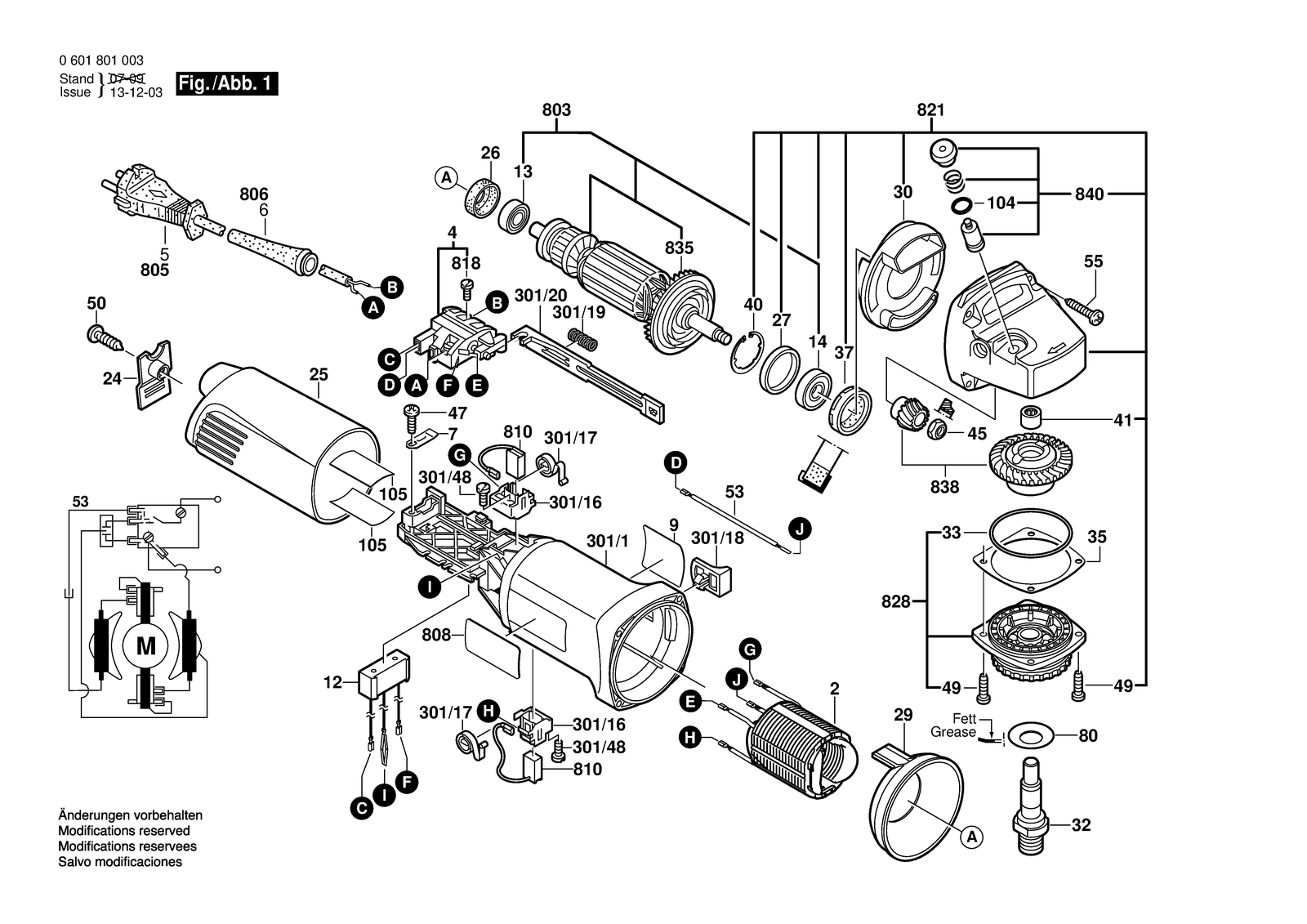 Bosch GWS 9-125 parts diagram, sheet 1