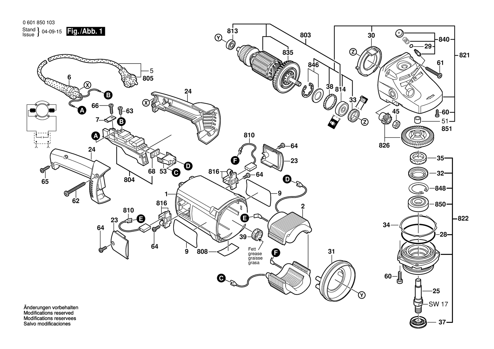 Bosch GWS 20-230 parts diagram, sheet 1