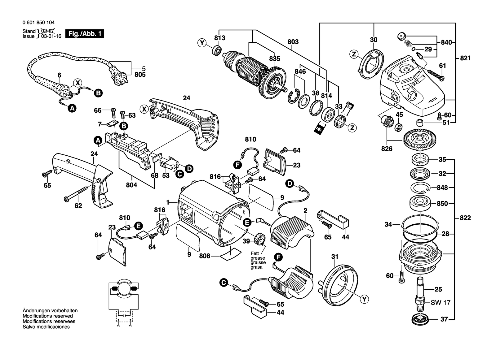 Bosch GWS 20-230 parts diagram, sheet 1