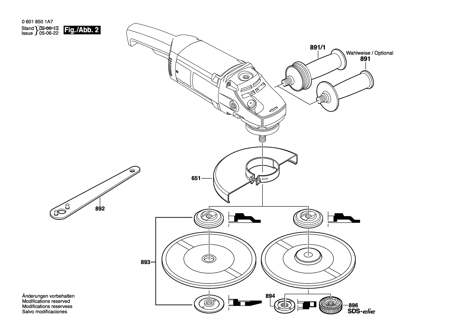 Bosch GWS 20-230 parts diagram, sheet 2