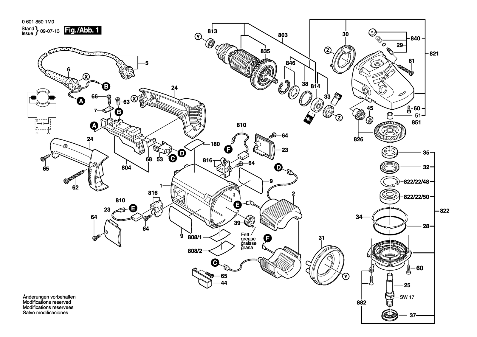 Bosch GWS 2000 parts diagram, sheet 1