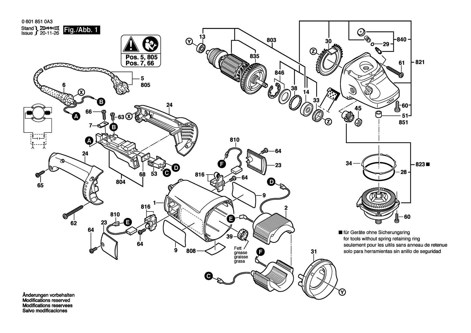 Bosch GWS 21-180 H parts diagram, sheet 1