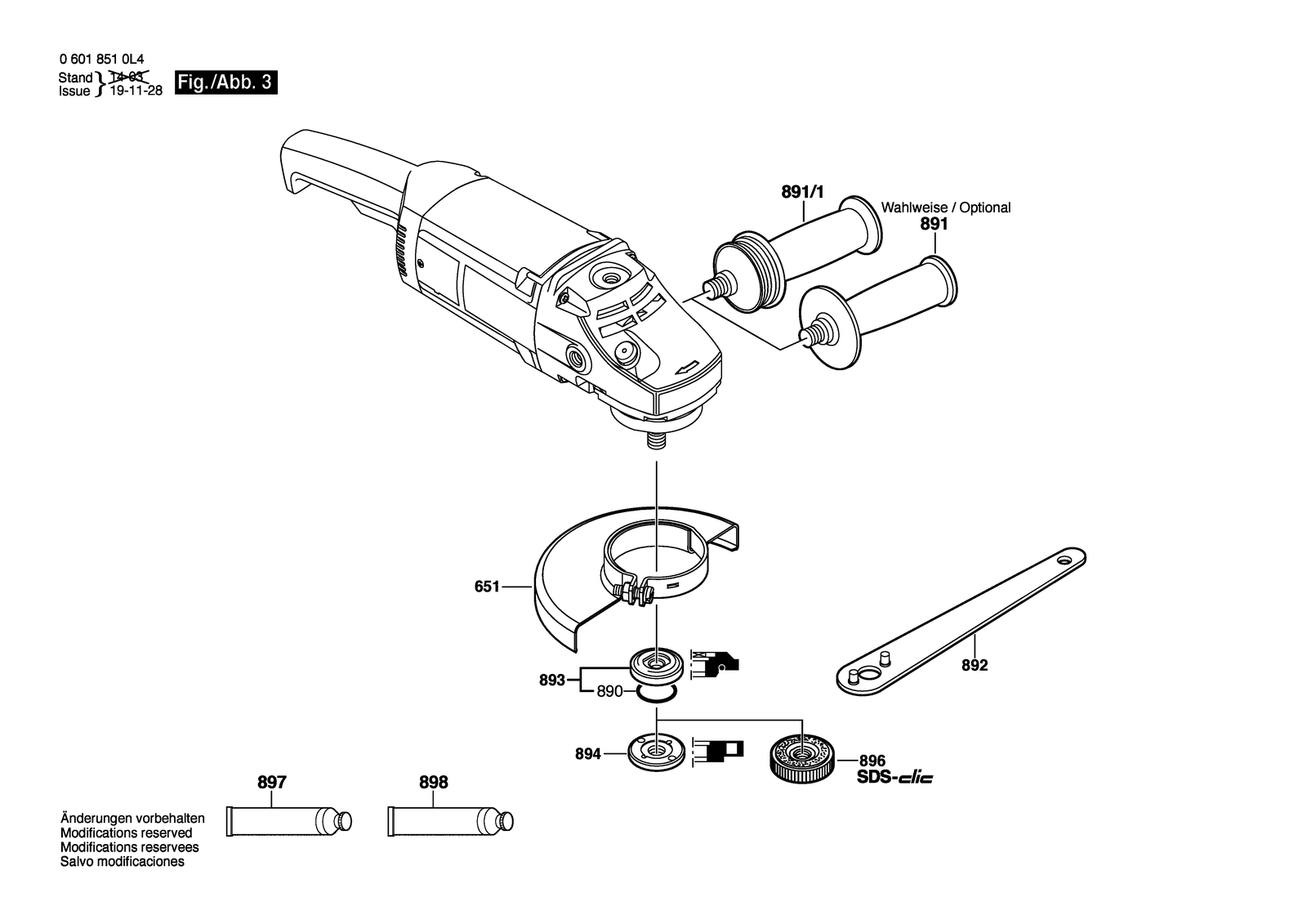Bosch GWS 21-230 parts diagram, sheet 3