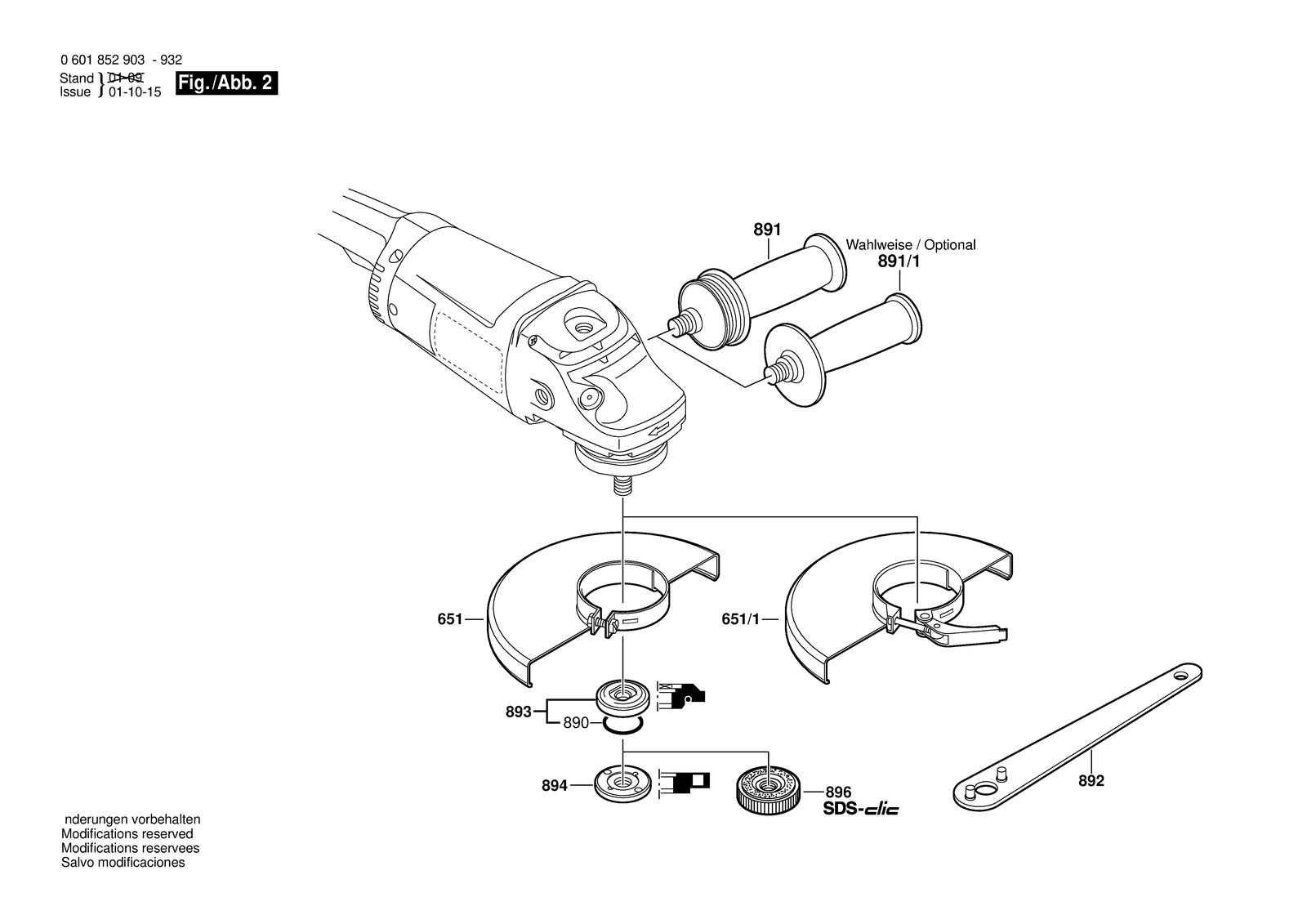 Bosch GWS 21-230 JH parts diagram, sheet 2
