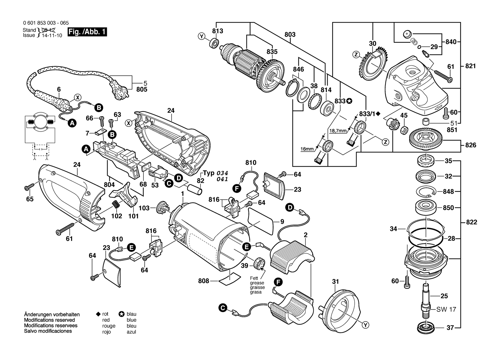Bosch GWS 24-180 B parts diagram, sheet 1
