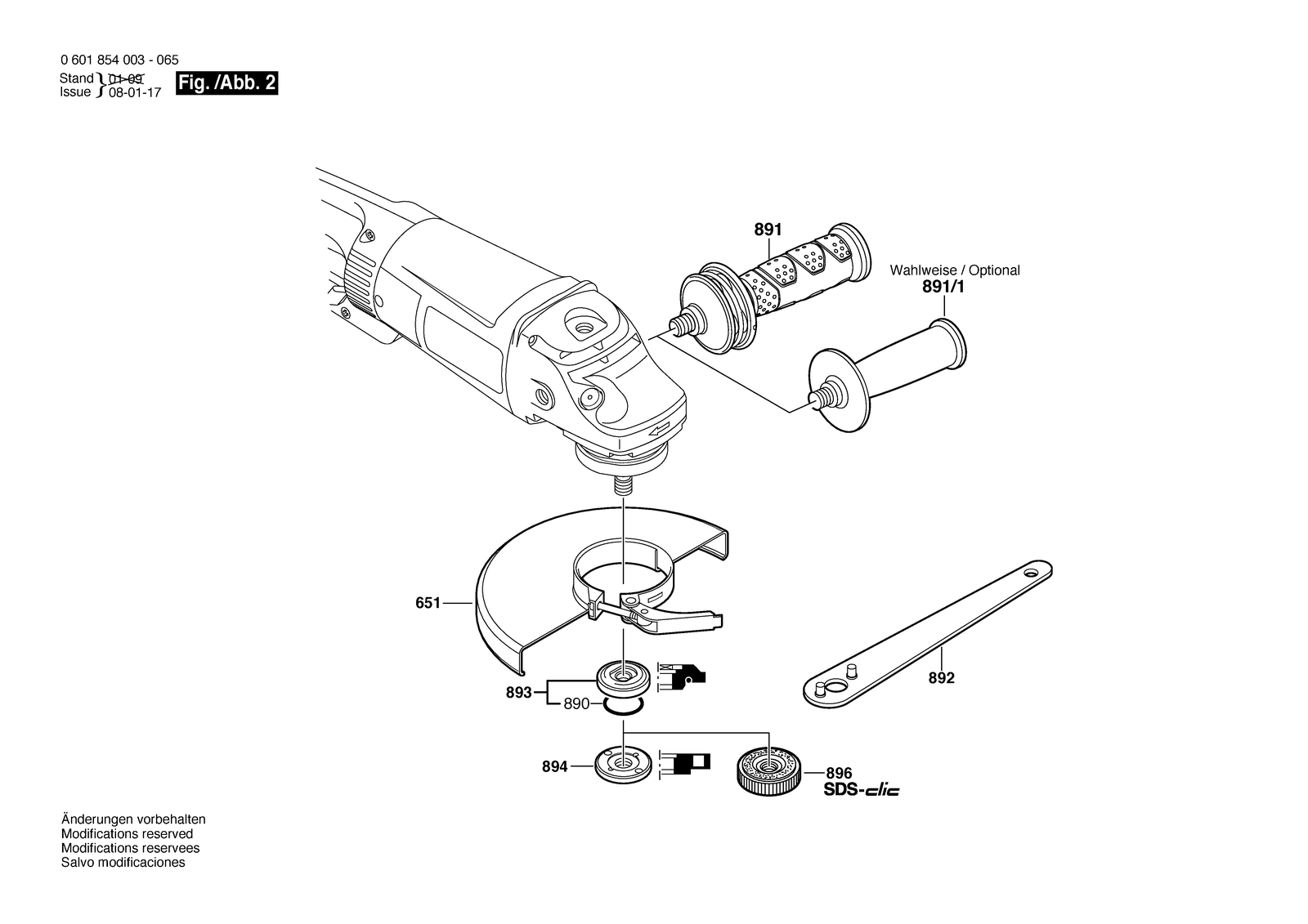 Bosch GWS 24-230 B parts diagram, sheet 2