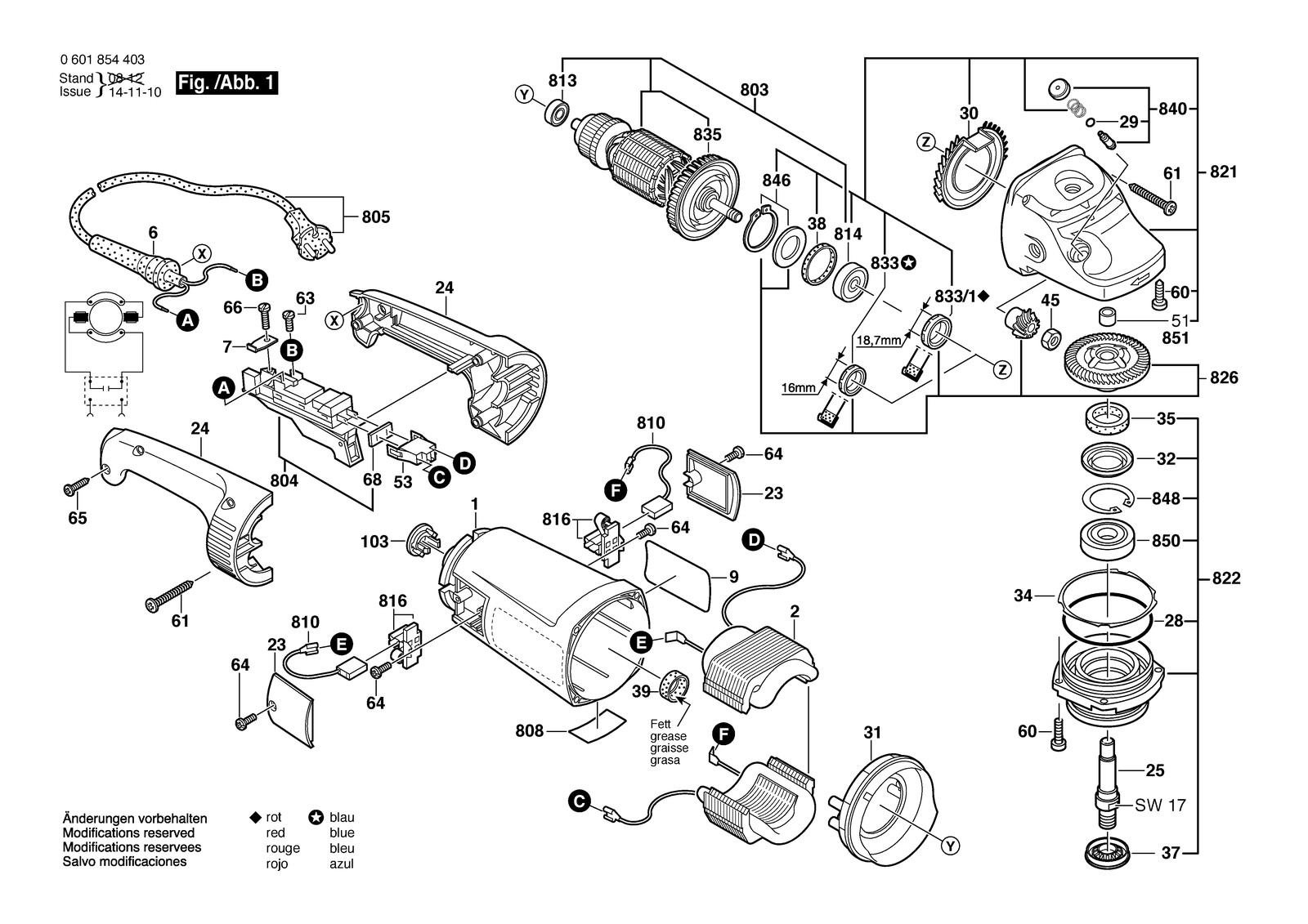 Bosch GWS 24-230 parts diagram, sheet 1