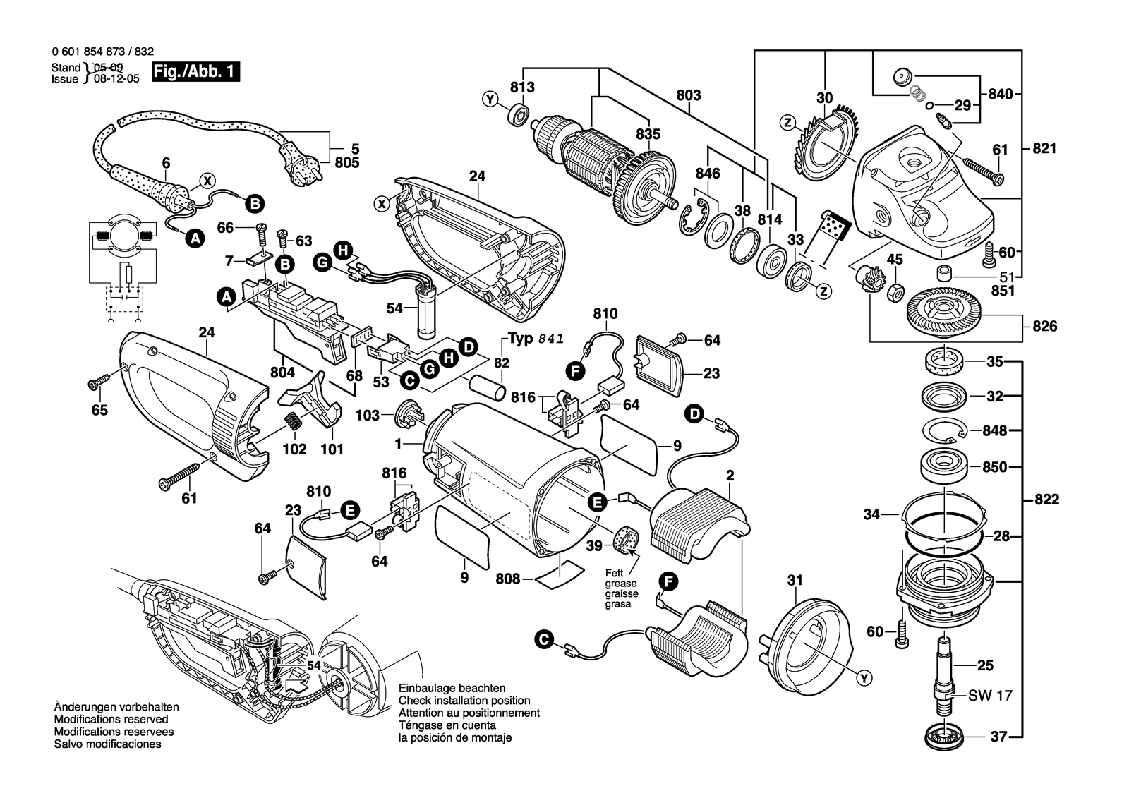 Bosch GWS 24-230 JB parts diagram, sheet 1
