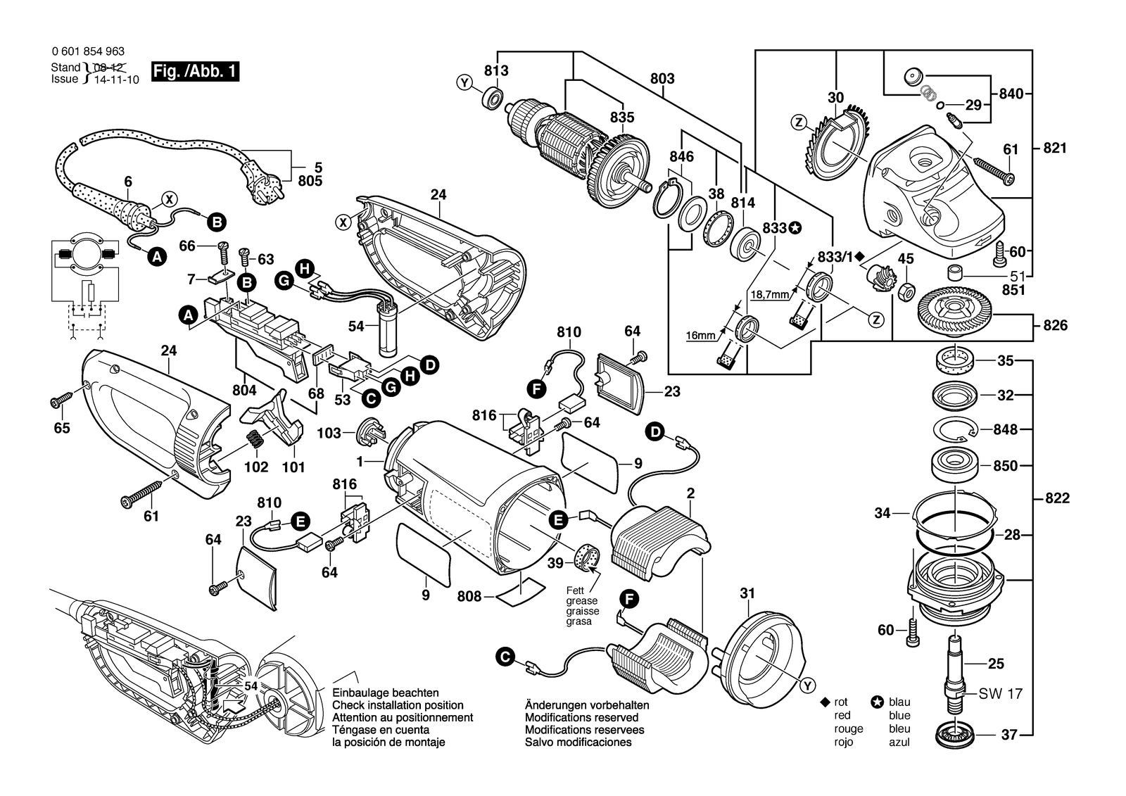 Bosch WKS 230 E parts diagram, sheet 1
