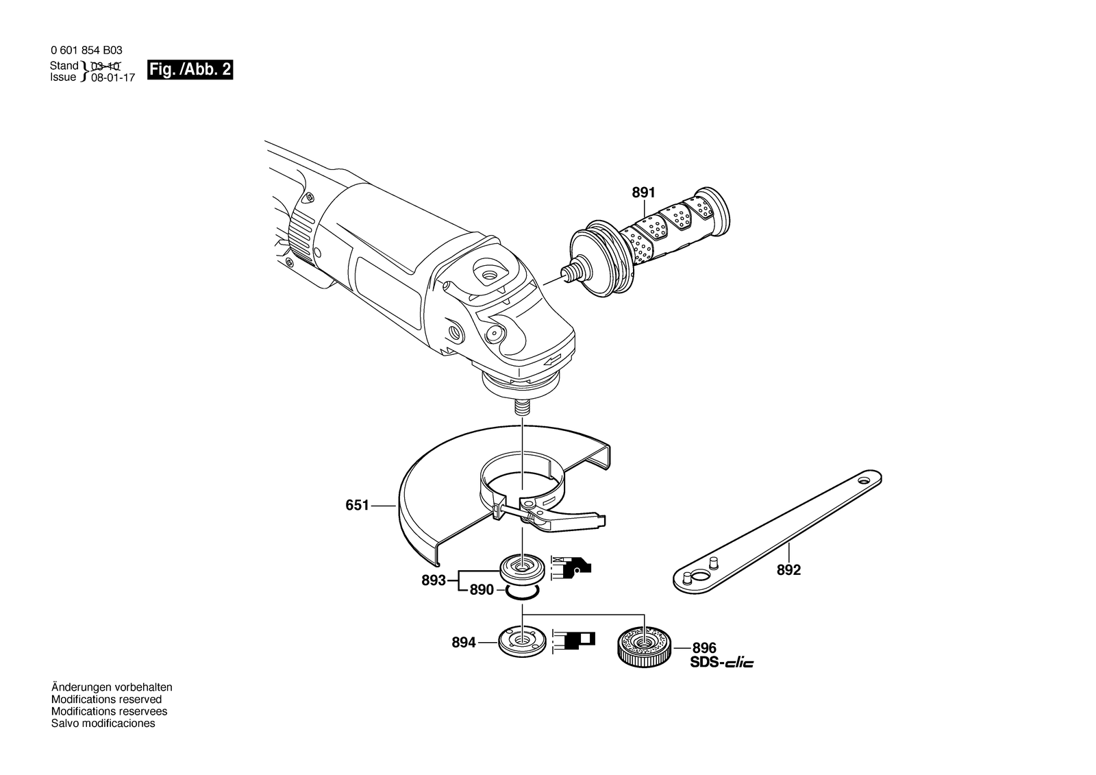 Bosch GWS 26-180 BV parts diagram, sheet 2