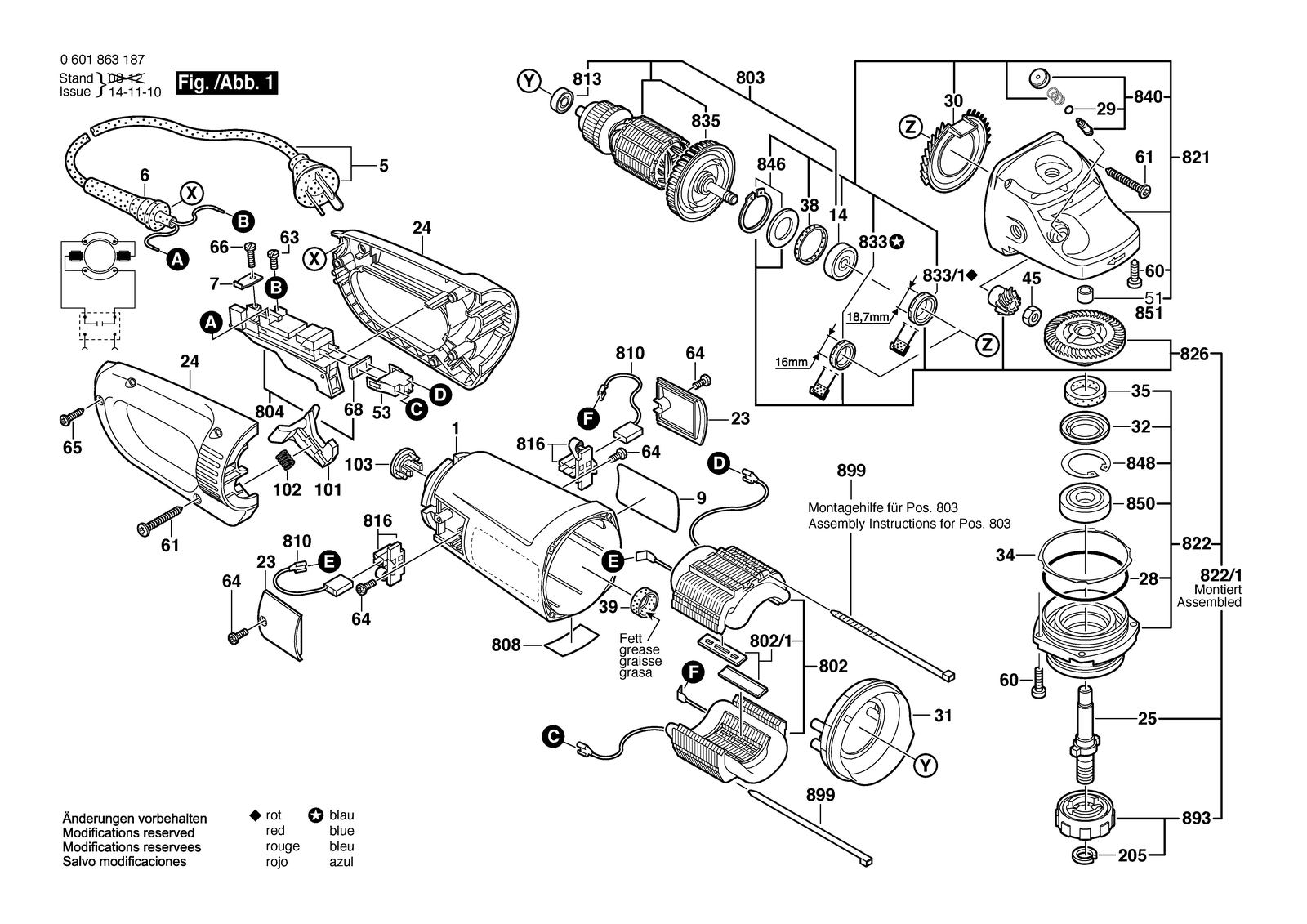 Bosch GWS 24-180 BX parts diagram, sheet 1