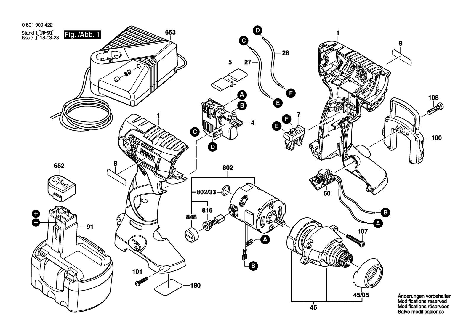 Bosch 23614 parts diagram, sheet 1