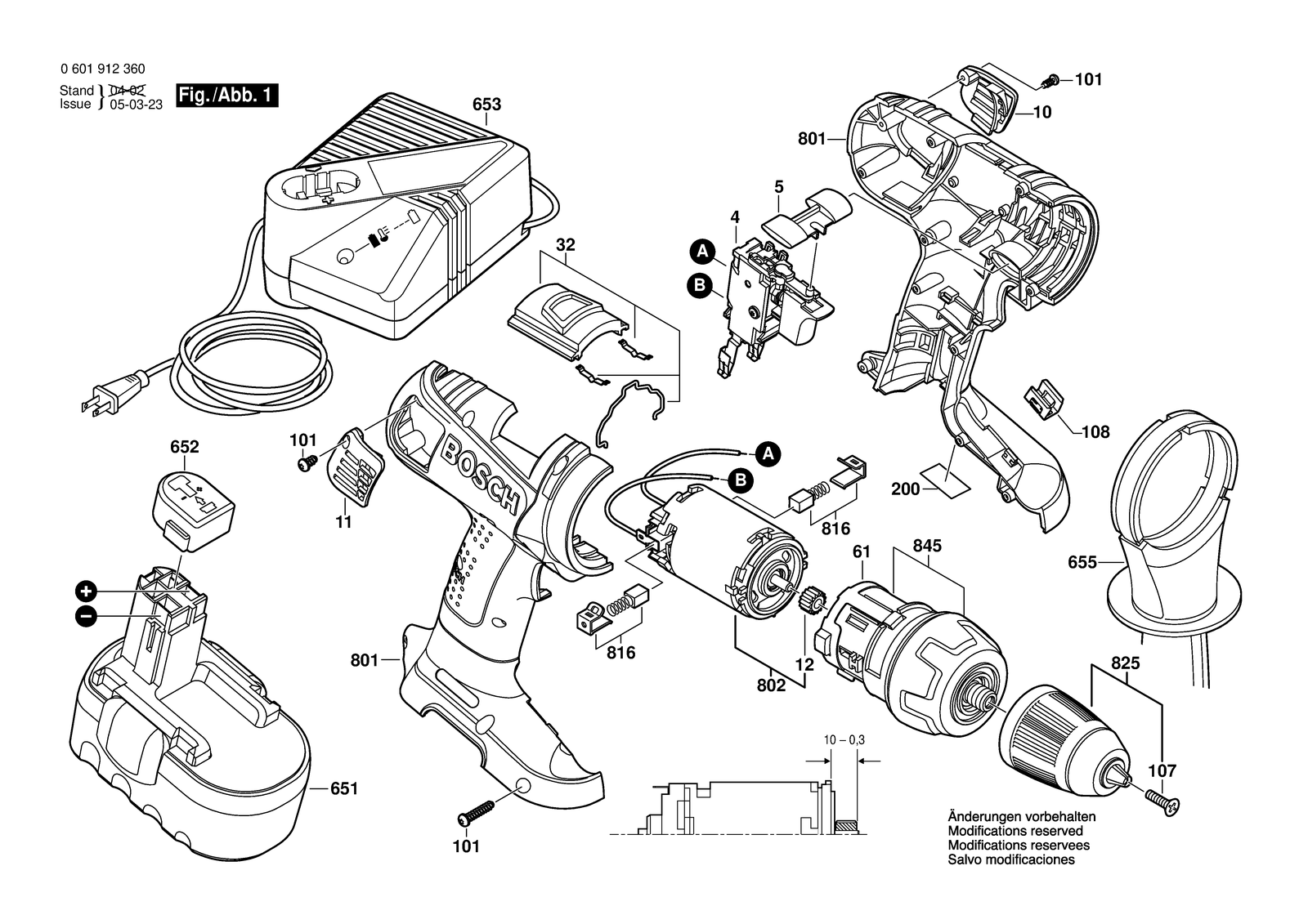 Bosch GSR 18 VE-2 parts diagram, sheet 1