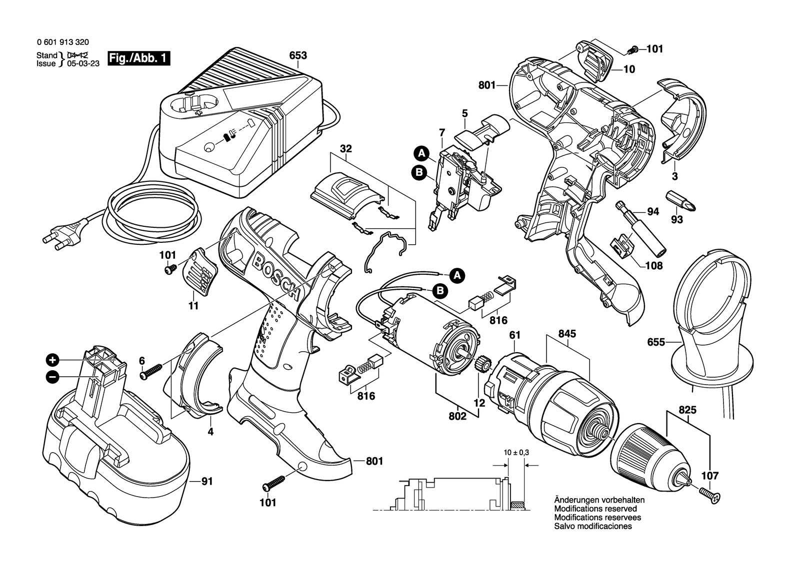 Bosch GSB 18VE-2 parts diagram, sheet 1
