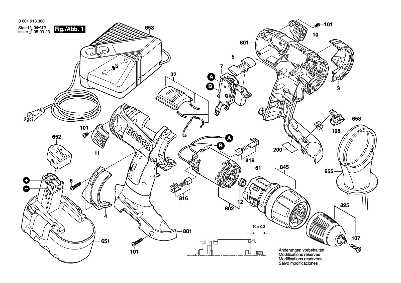 Bosch 13618 parts diagram, sheet 1