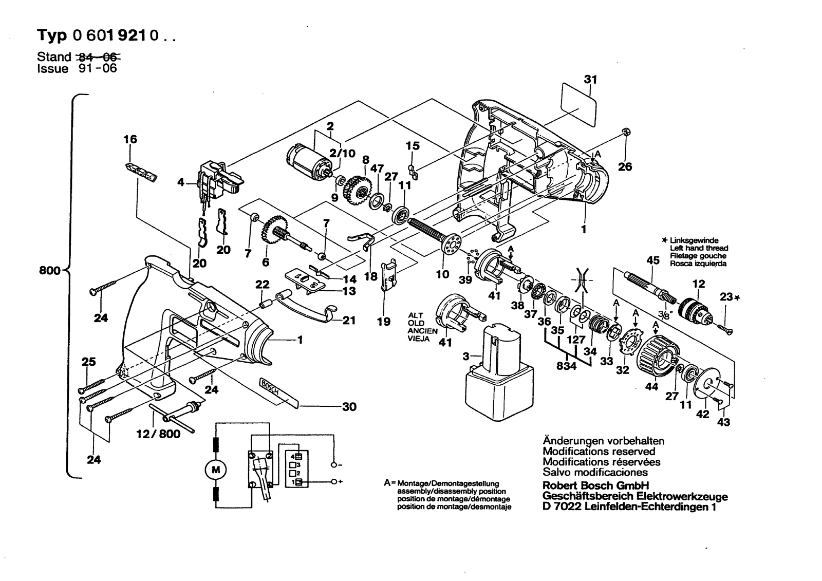Bosch GBR 7,2 V parts diagram, sheet 1