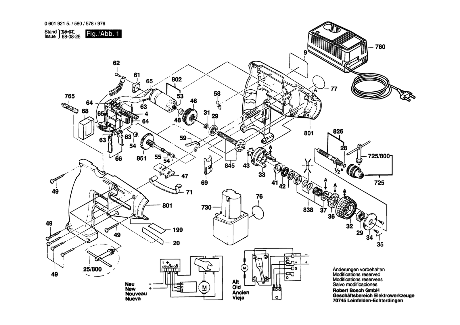 Bosch CSD 12 V parts diagram, sheet 1