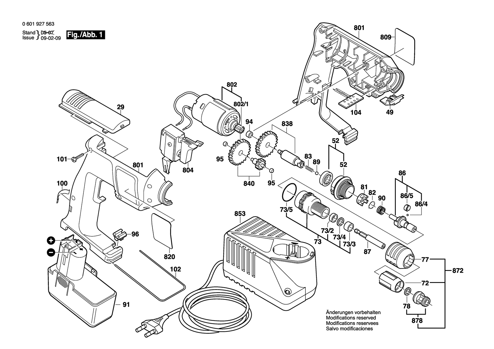 Bosch BACP 12V parts diagram, sheet 1