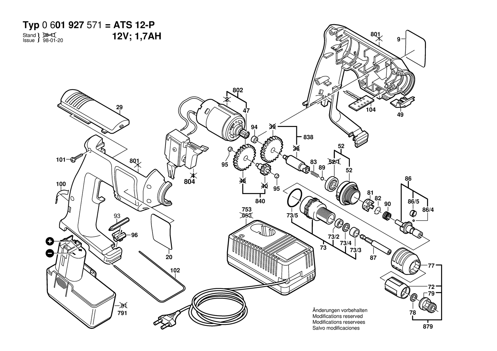 Bosch ATS 12-P parts diagram, sheet 1
