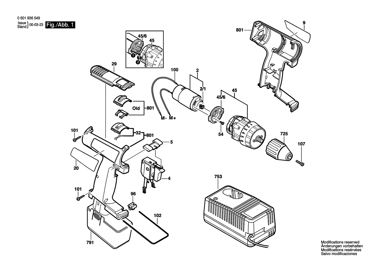 Bosch 3310 parts diagram, sheet 1