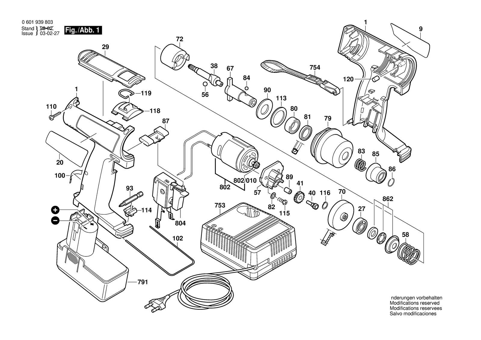 Bosch 3220 parts diagram, sheet 1