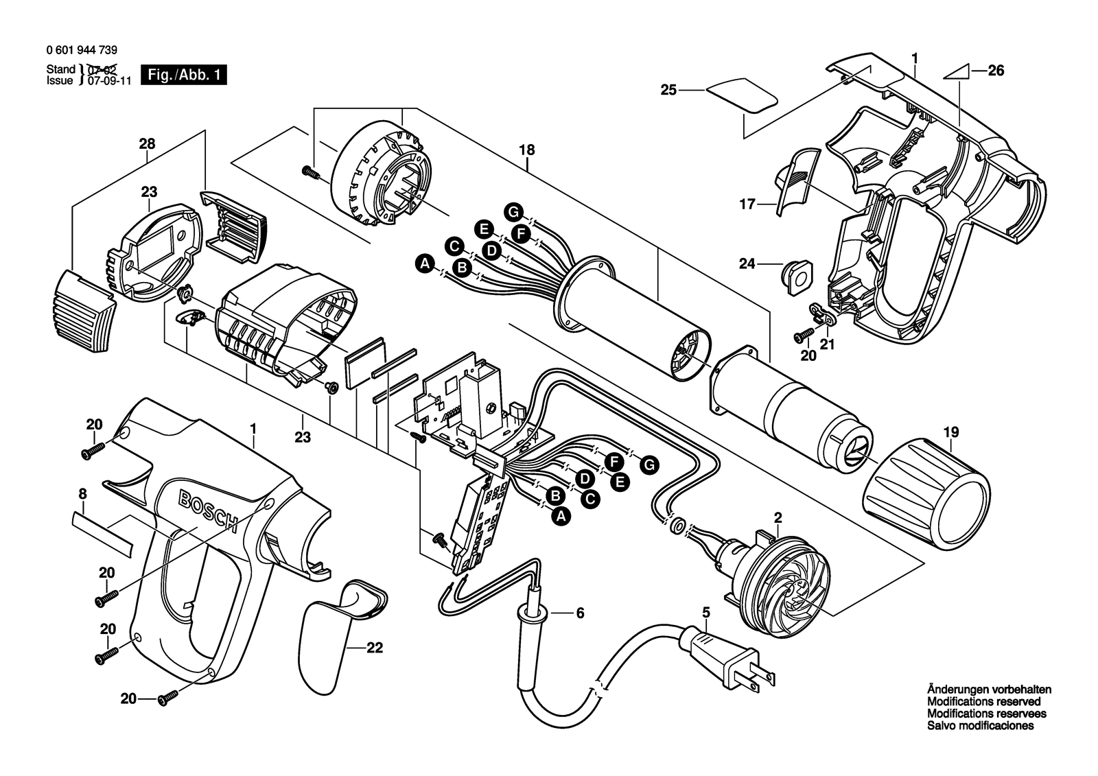 Bosch 1944 LCD parts diagram, sheet 1
