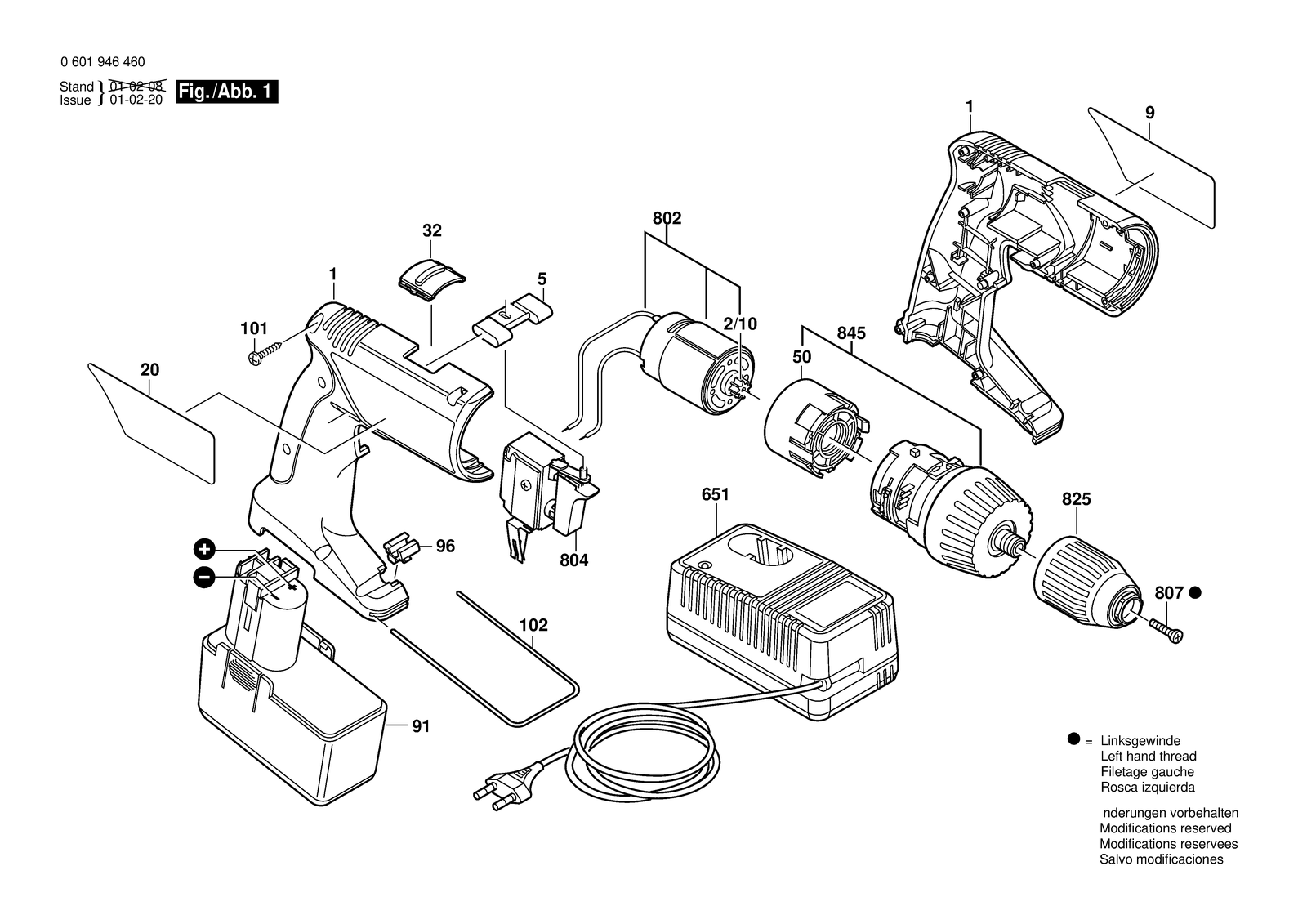 Bosch 3655 parts diagram, sheet 1