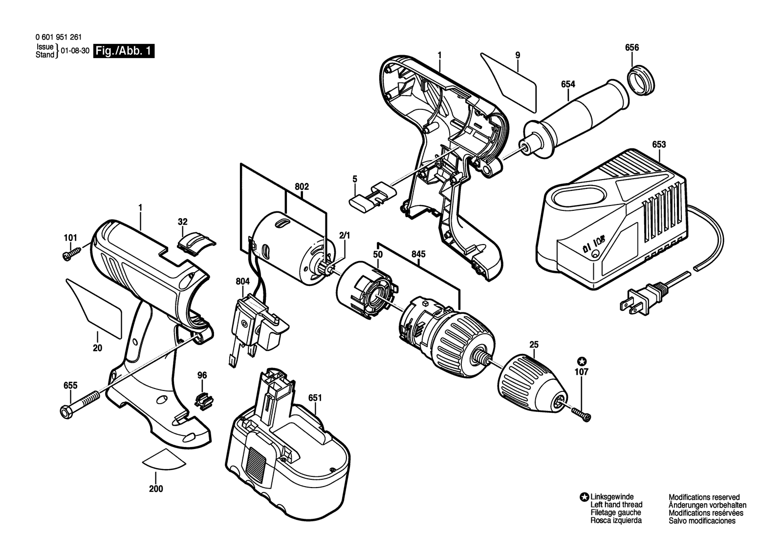 Bosch 3360 parts diagram, sheet 1