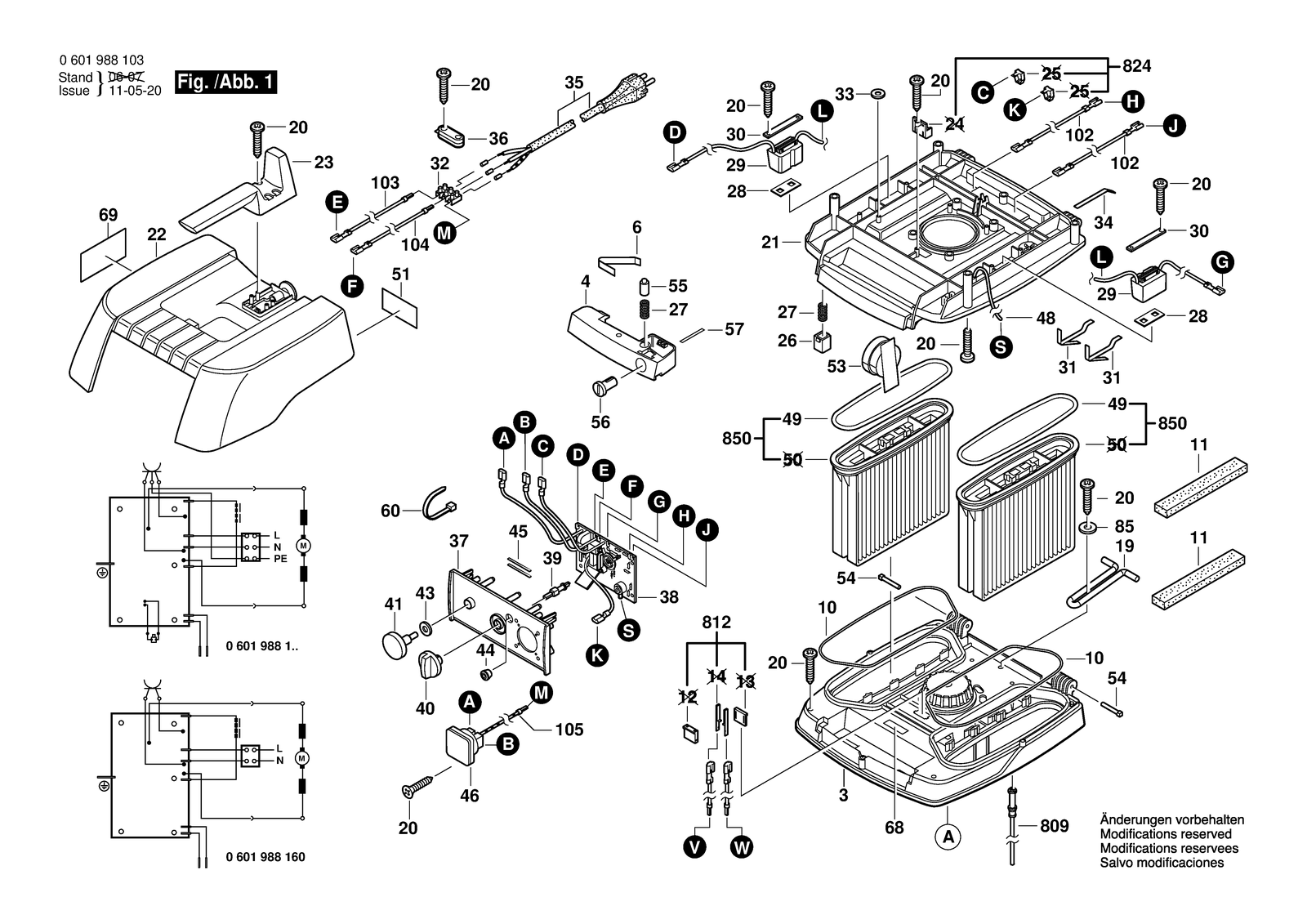Bosch GAS 50 M parts diagram, sheet 1