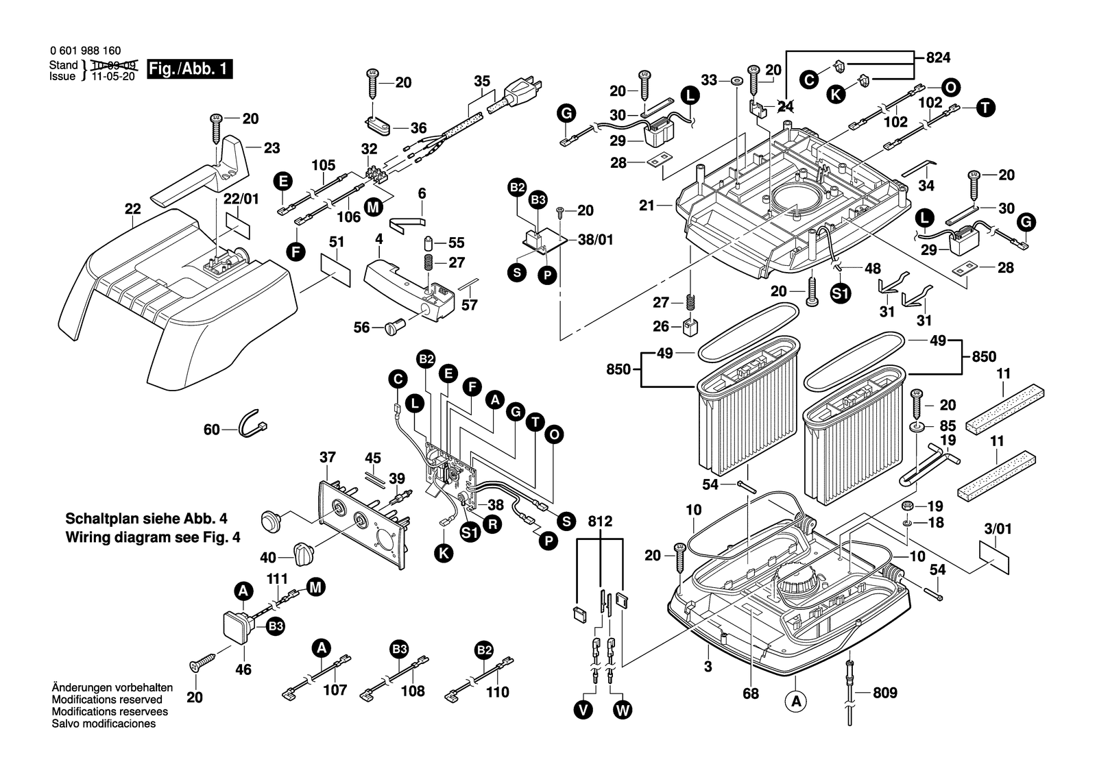 Bosch 3931A-PBH parts diagram, sheet 1
