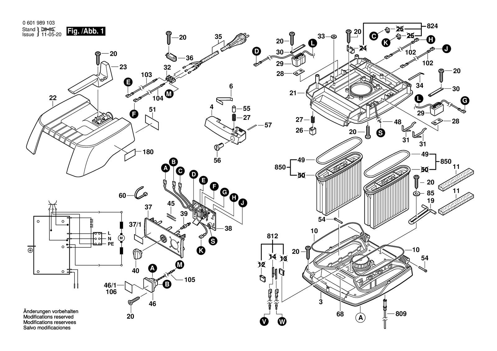 Bosch GAS 50 parts diagram, sheet 1