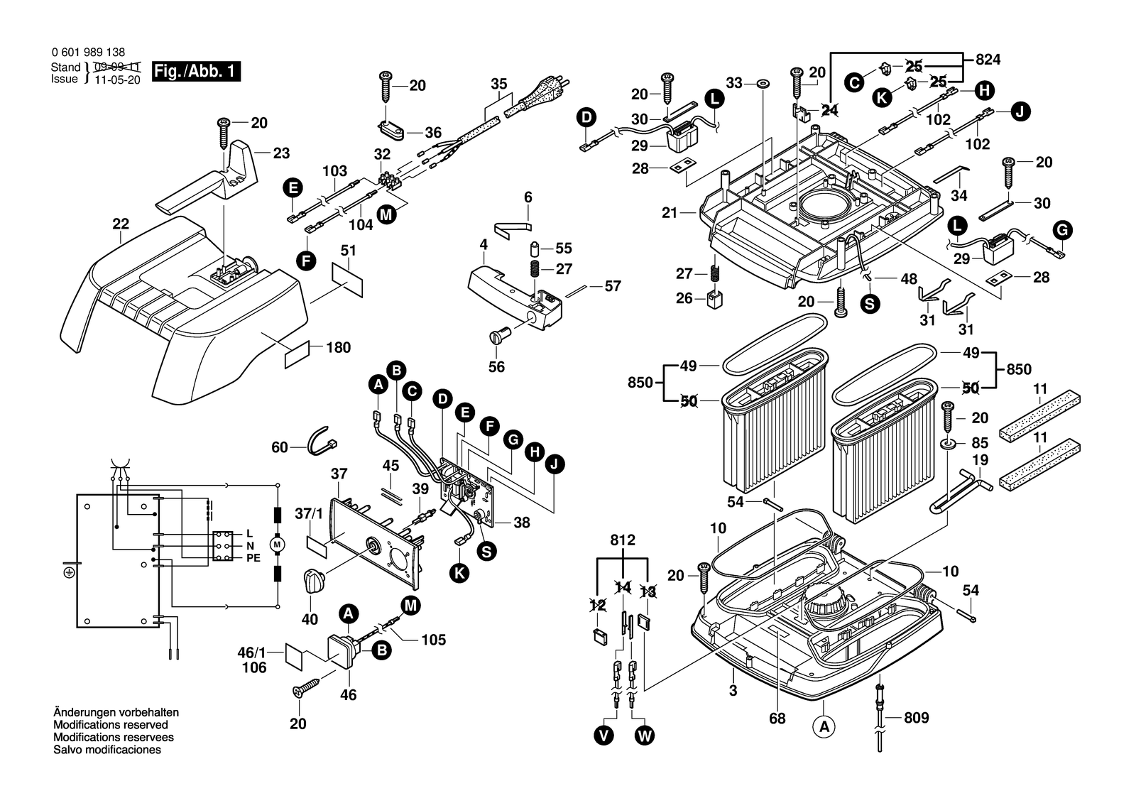 Bosch GAS 50 parts diagram, sheet 1