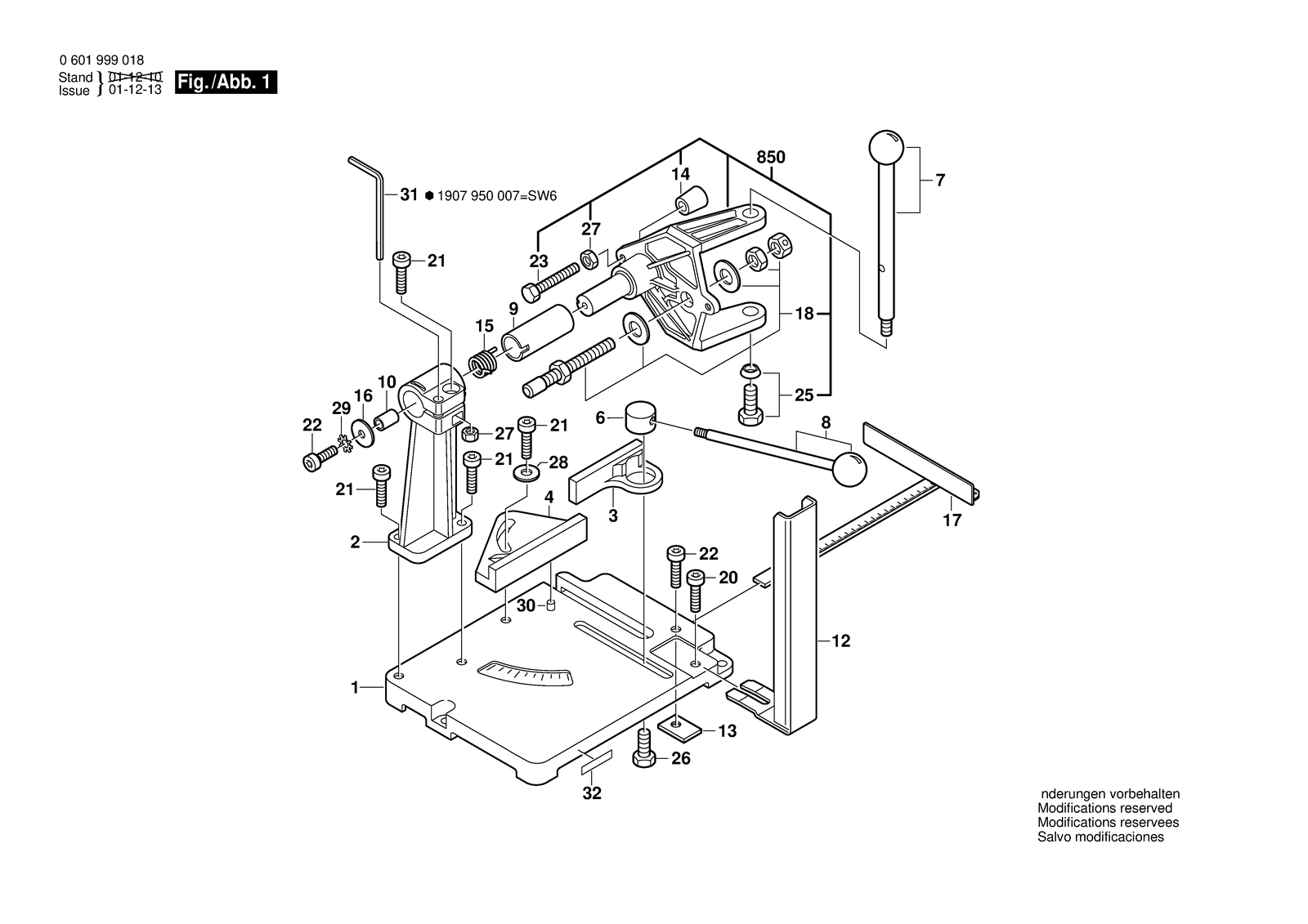 Bosch 0601999018 parts diagram, sheet 1