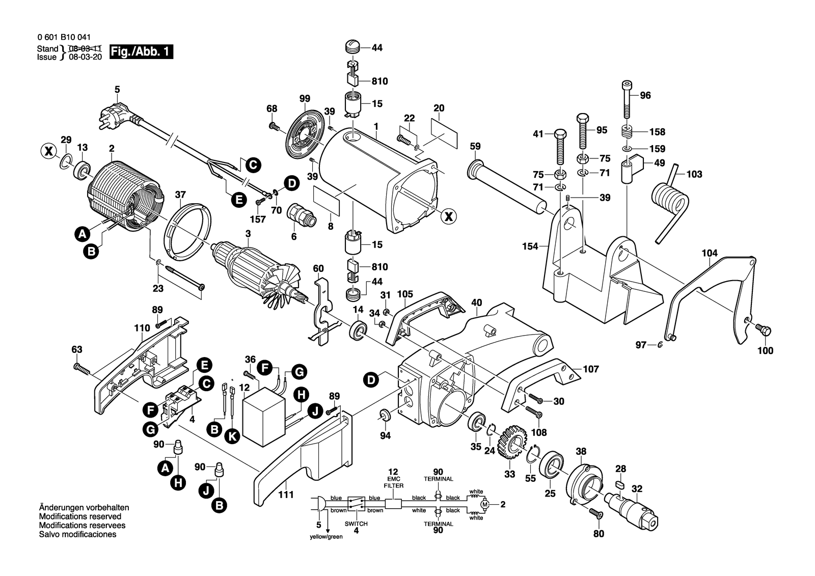 Bosch GCO 14-1 parts diagram, sheet 1
