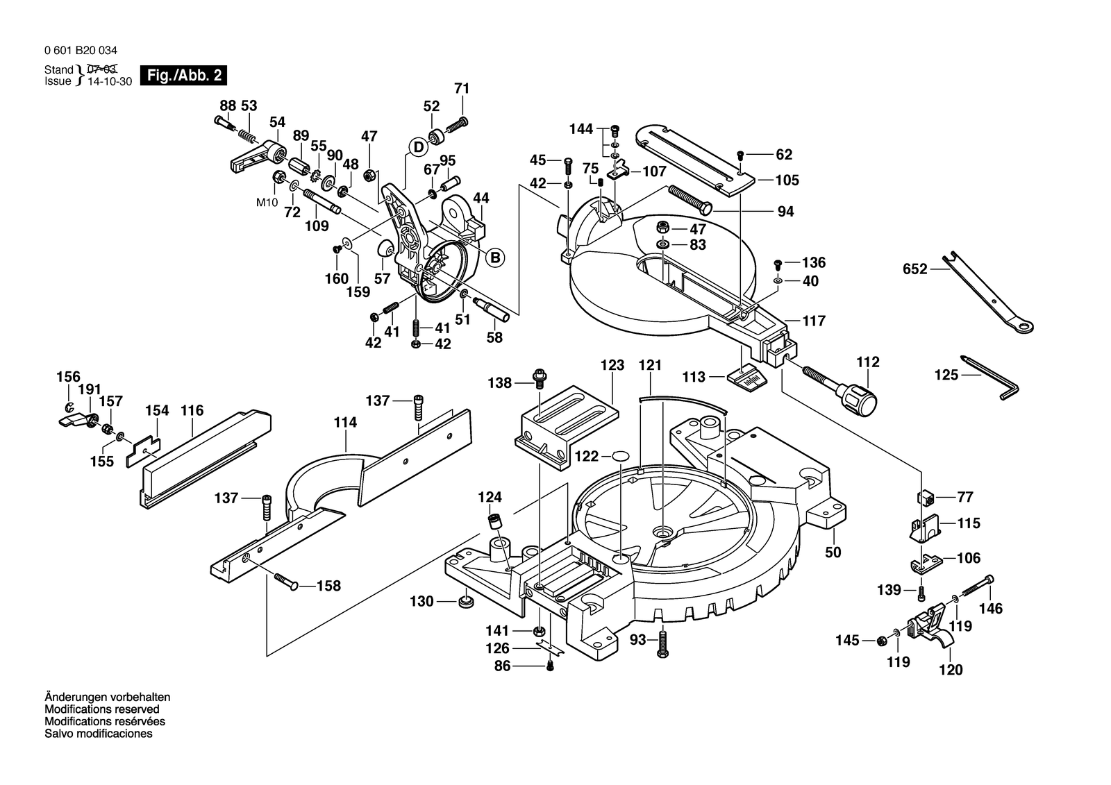 Bosch GCM 10 parts diagram, sheet 2