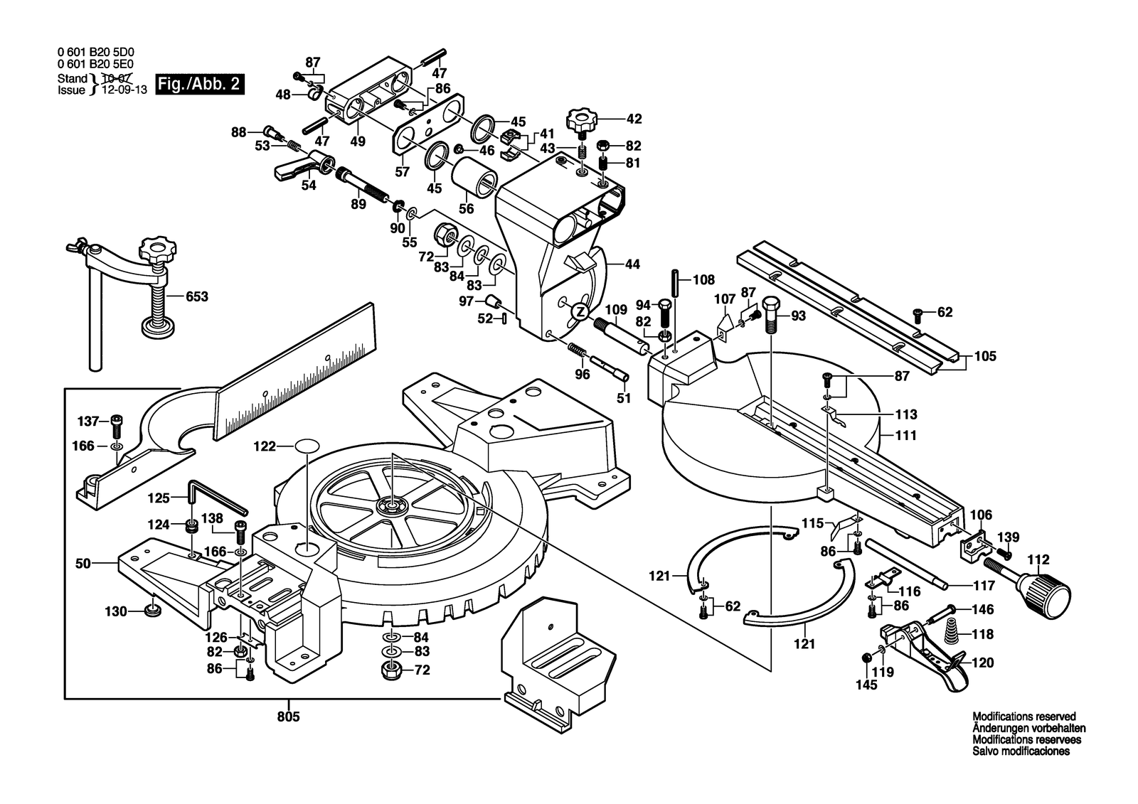 Bosch GCM 10 S parts diagram, sheet 2