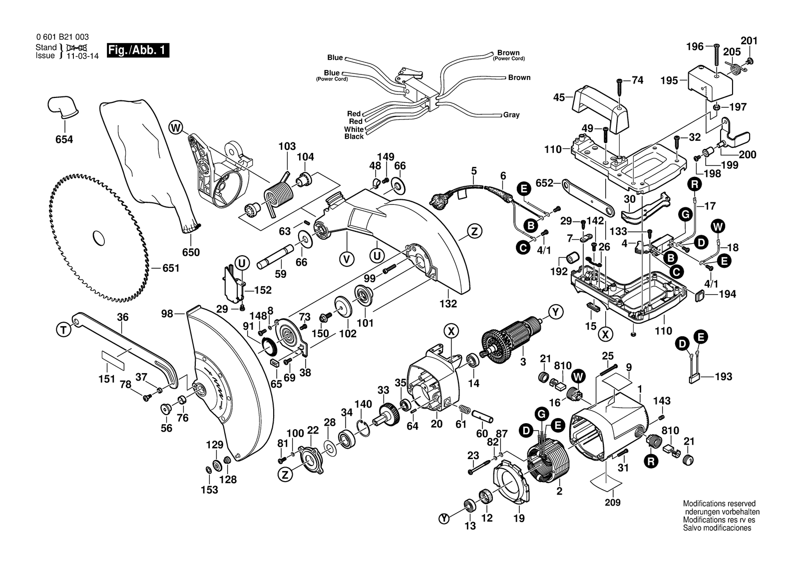 Bosch GCM 12 parts diagram, sheet 1