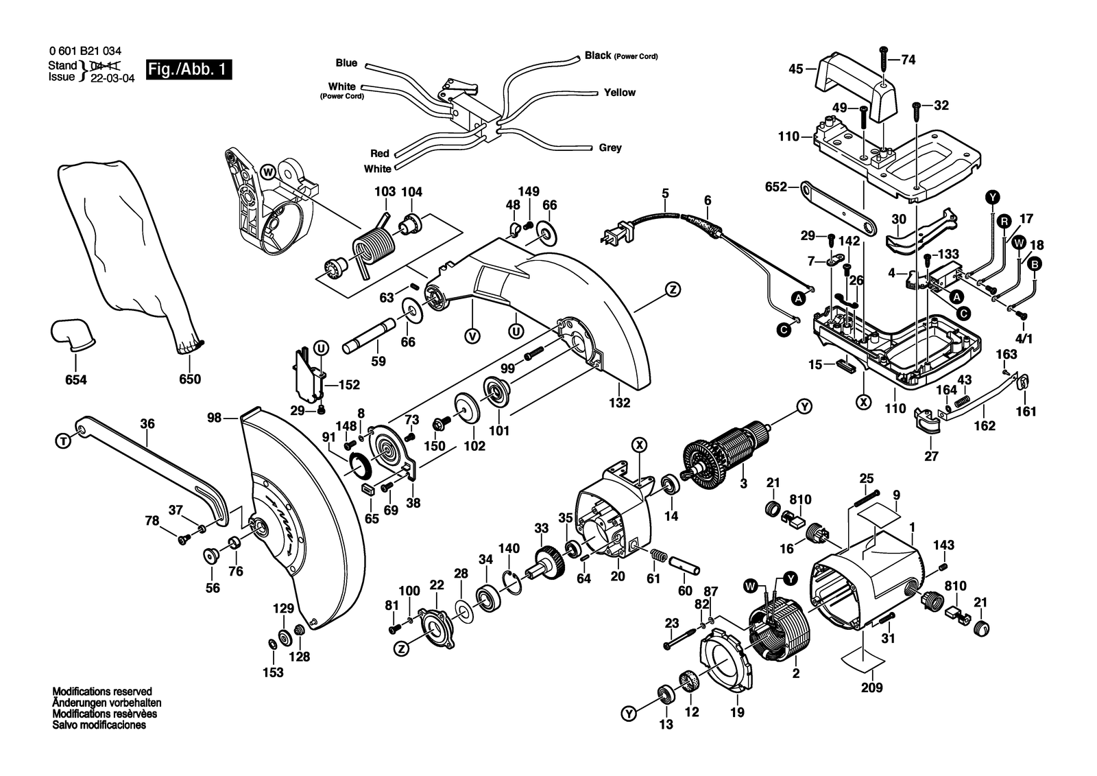 Bosch GCM 12 parts diagram, sheet 1