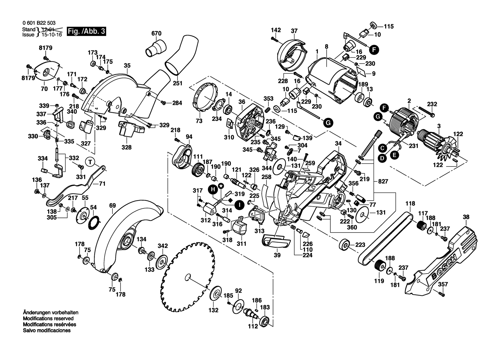 Bosch GCM 10 SD parts diagram, sheet 3