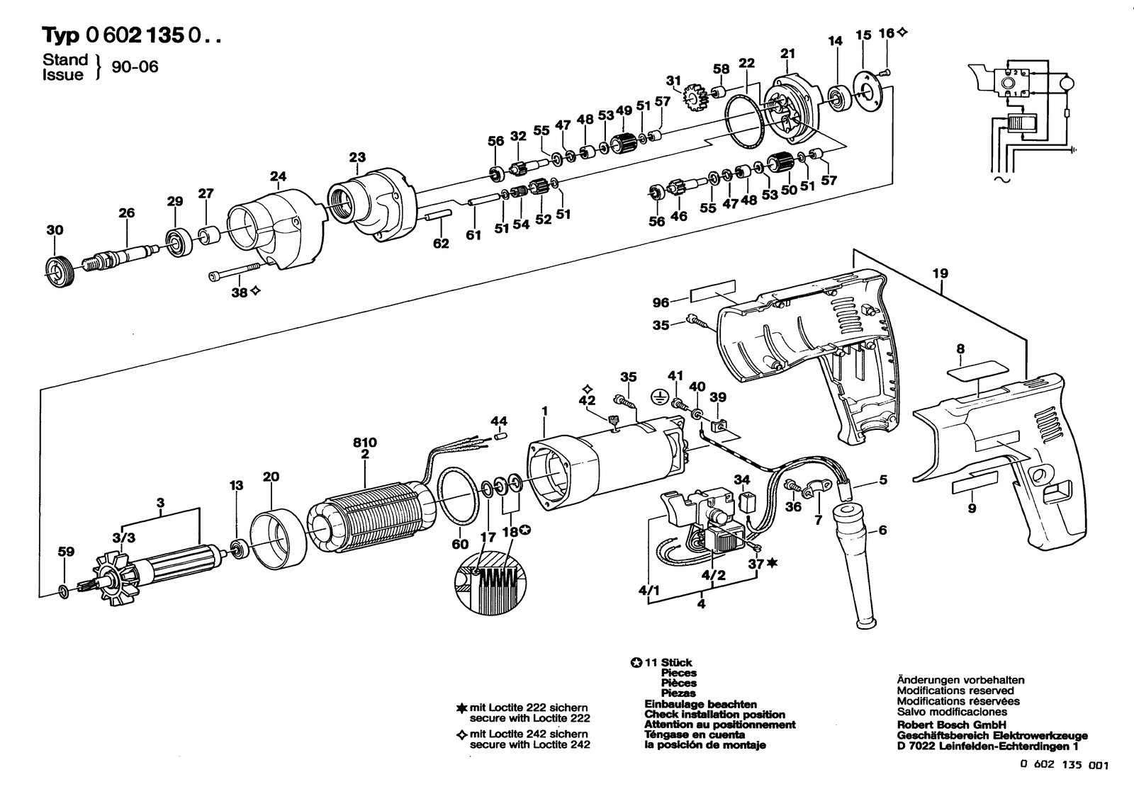 Bosch HBM 57/2 parts diagram, sheet 1