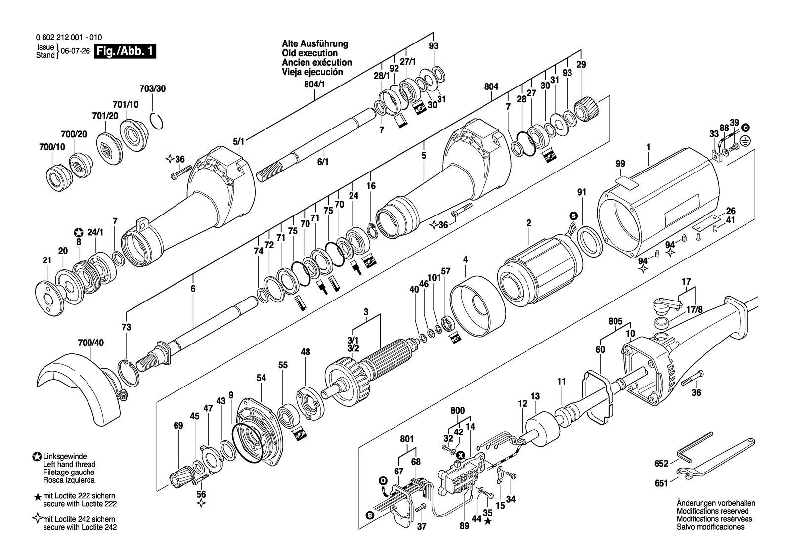 Bosch HGS 77/100 parts diagram, sheet 1