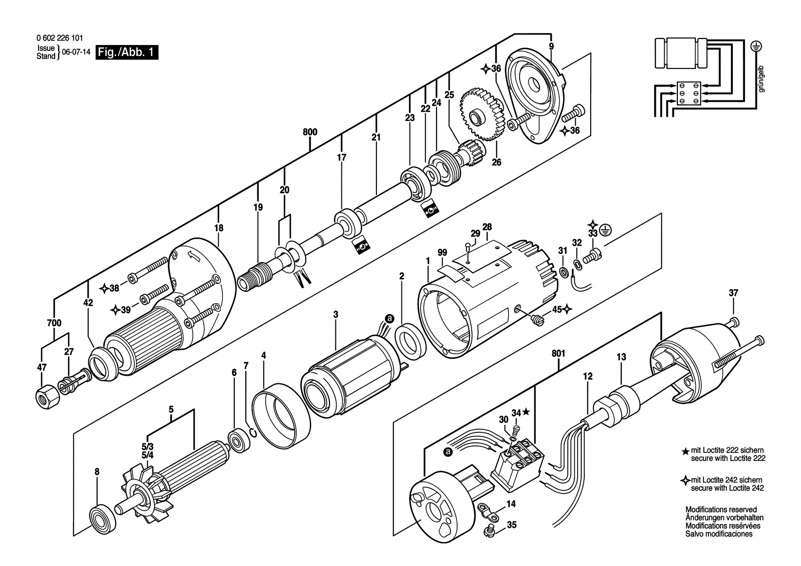 Bosch 0602226101 parts diagram, sheet 1