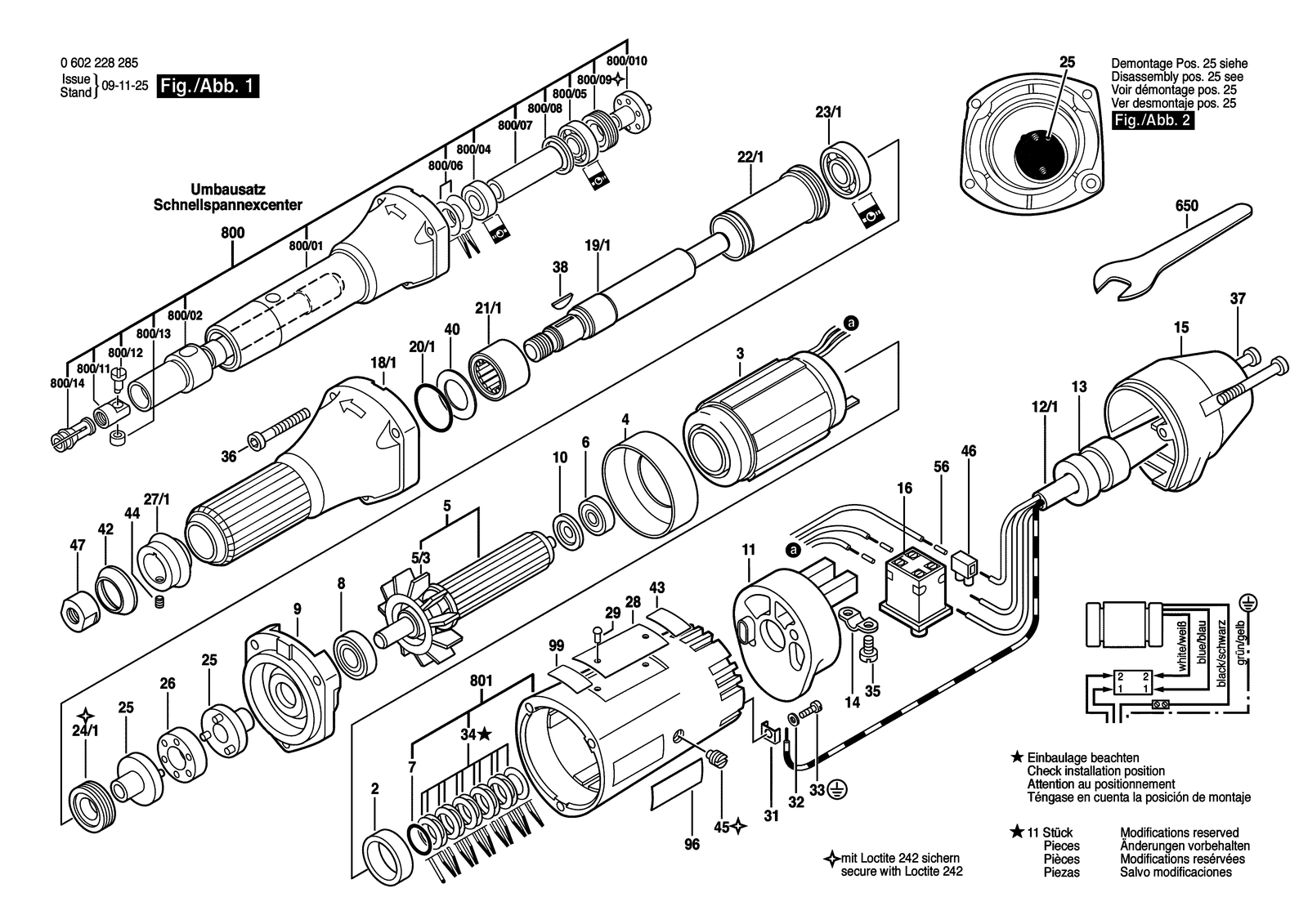 Bosch 0602228285 parts diagram, sheet 1