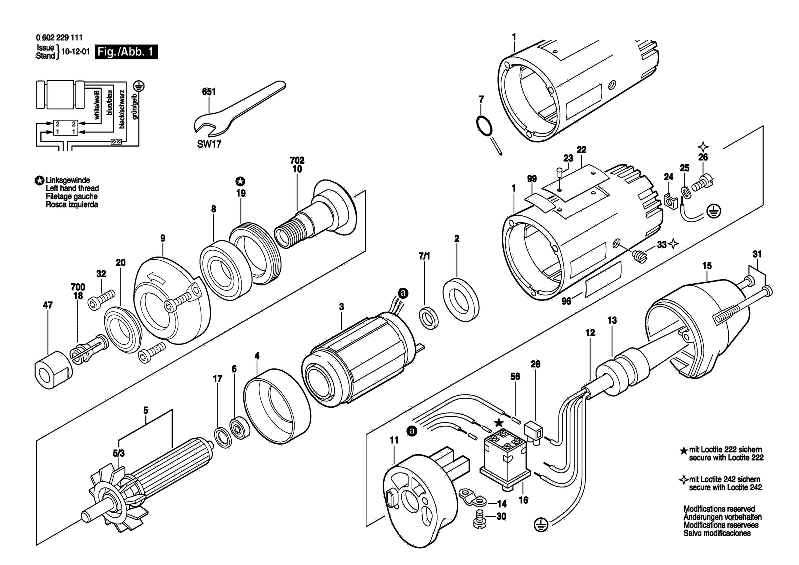 Bosch 0602229111 parts diagram, sheet 1