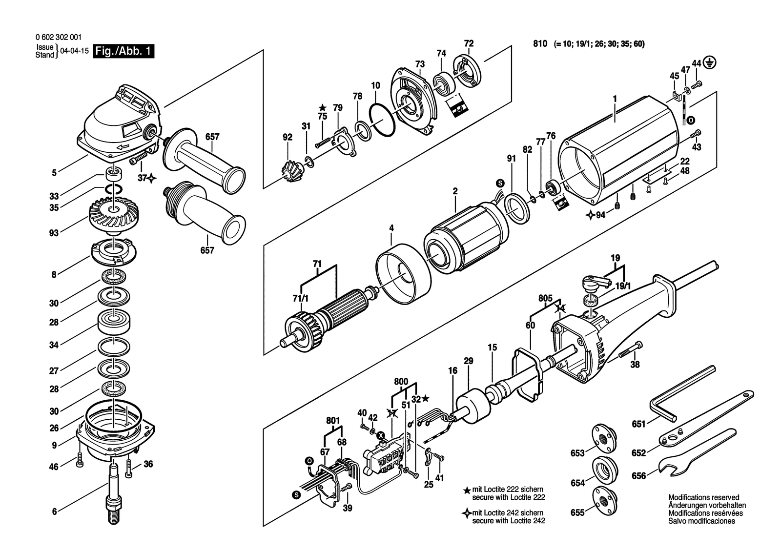 Bosch 0602302001 parts diagram, sheet 1