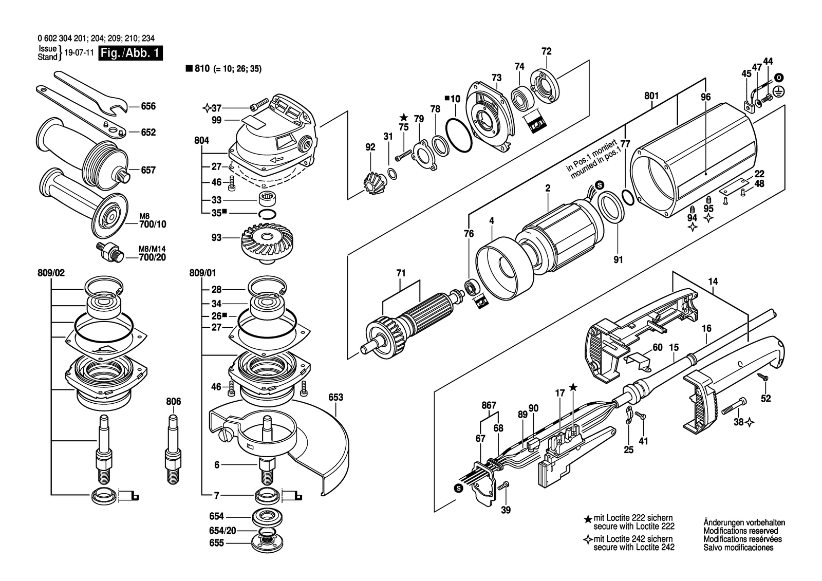 Bosch HWS 77/180 parts diagram, sheet 1